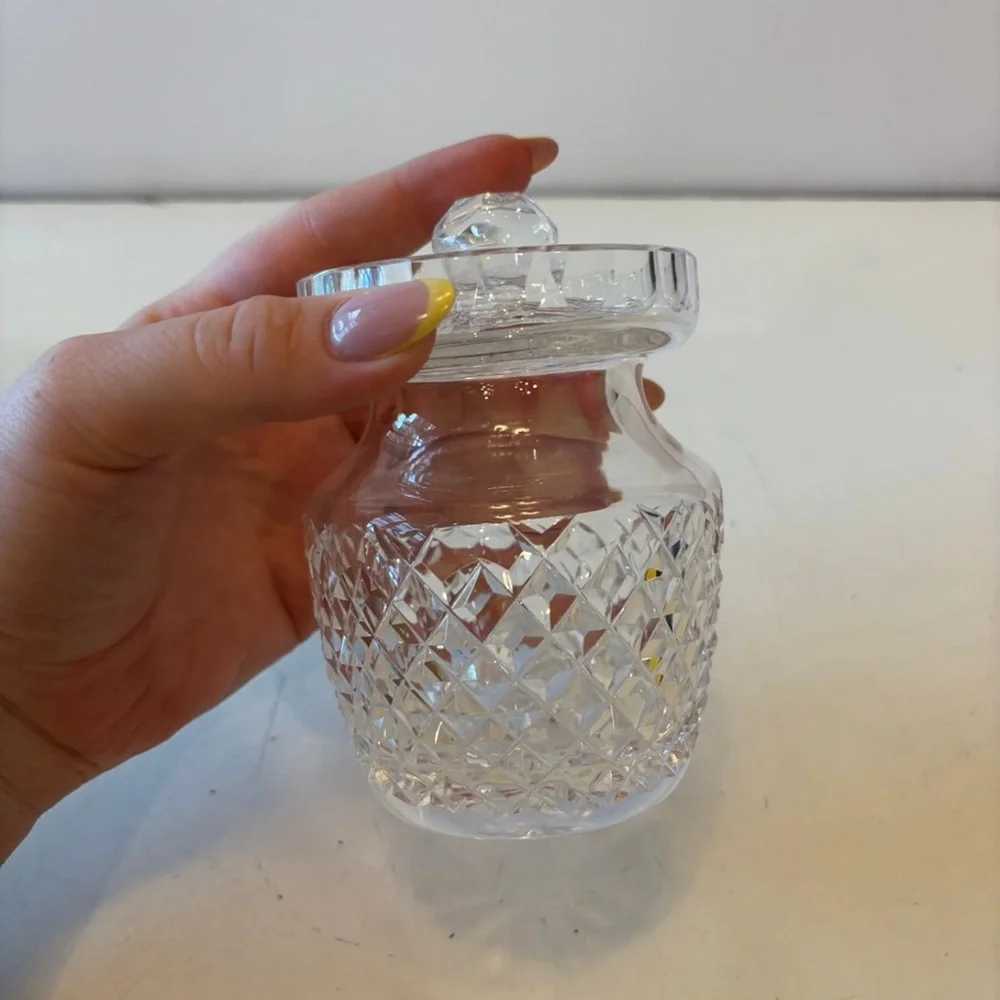 Waterford Crystal Alana Mustard Jelly Condiment Jar with Lid 4.5